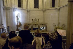 Nievre, Nevers, 18/02/2016 - Le diocese de Nevers fete sainte Bernadette. Eucharistie festive celebree par Thierry Brac de La Perriere (eveque de Nevers) a la chapelle de l'Espace Bernadette Soubirous Nevers pour les 150 ans de l'arrivee de Bernadette Soubirous dans la congregation des Soeurs de la Charite de Nevers.