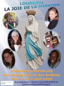 affiche du pèlerinage des jeunes à Lourdes 2015